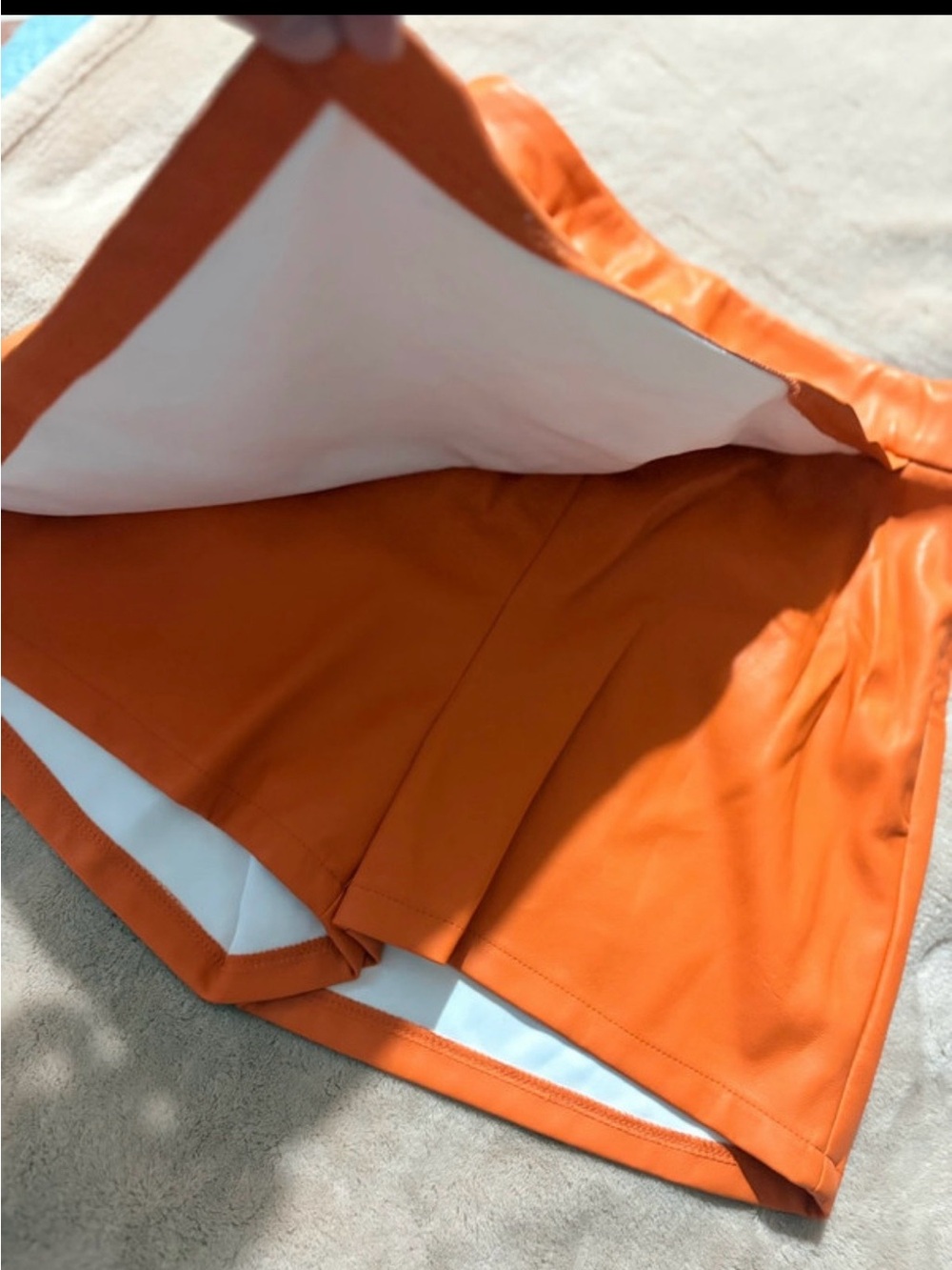 Sincerely Jules Orange Athletic Skort with White Inner Liner